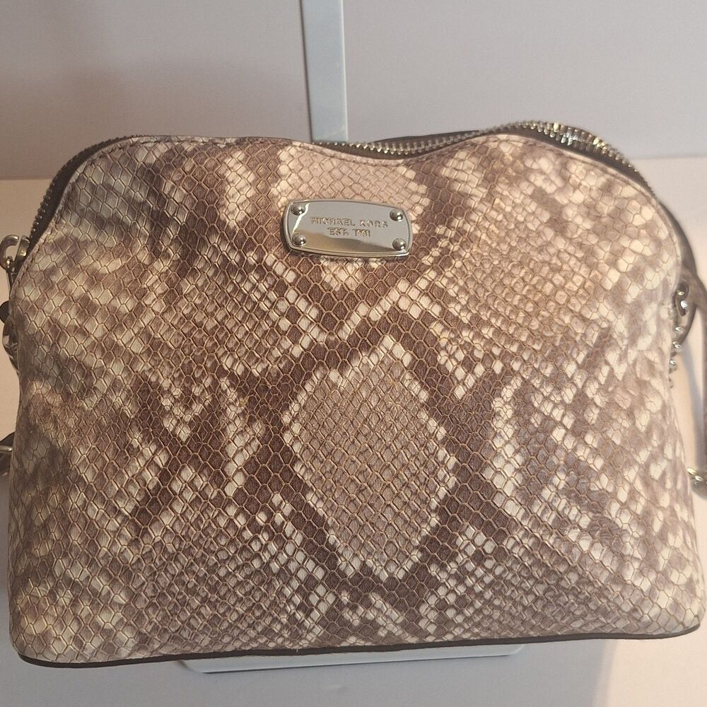 Michael Kors Snakeskin Embossed Leather Women's Crossbody Handbag - Picture 3 of 11